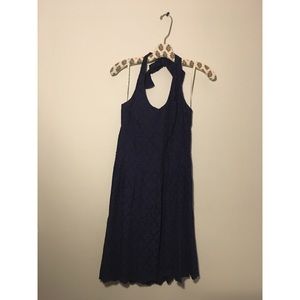 Lilly Pulitzer navy eyelet halter dress